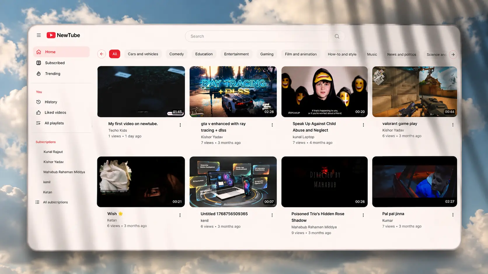 NewTube Video Platform